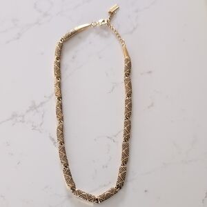 Elegant Gold and Black Beaded Necklace